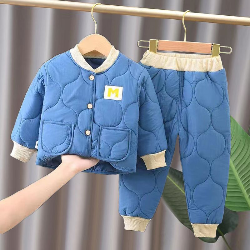 婴幼儿套装中厚服加厚加绒外穿婴儿宝宝秋冬季保暖衣