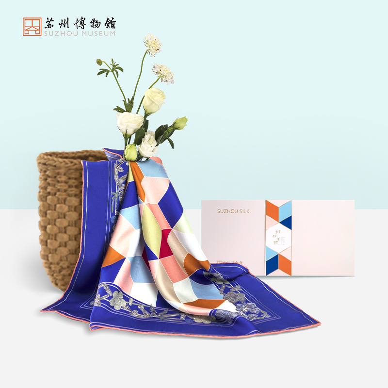 苏州博物馆 斑斓有致丝巾套装丝绸领巾时尚百搭丝巾礼盒创意礼盒