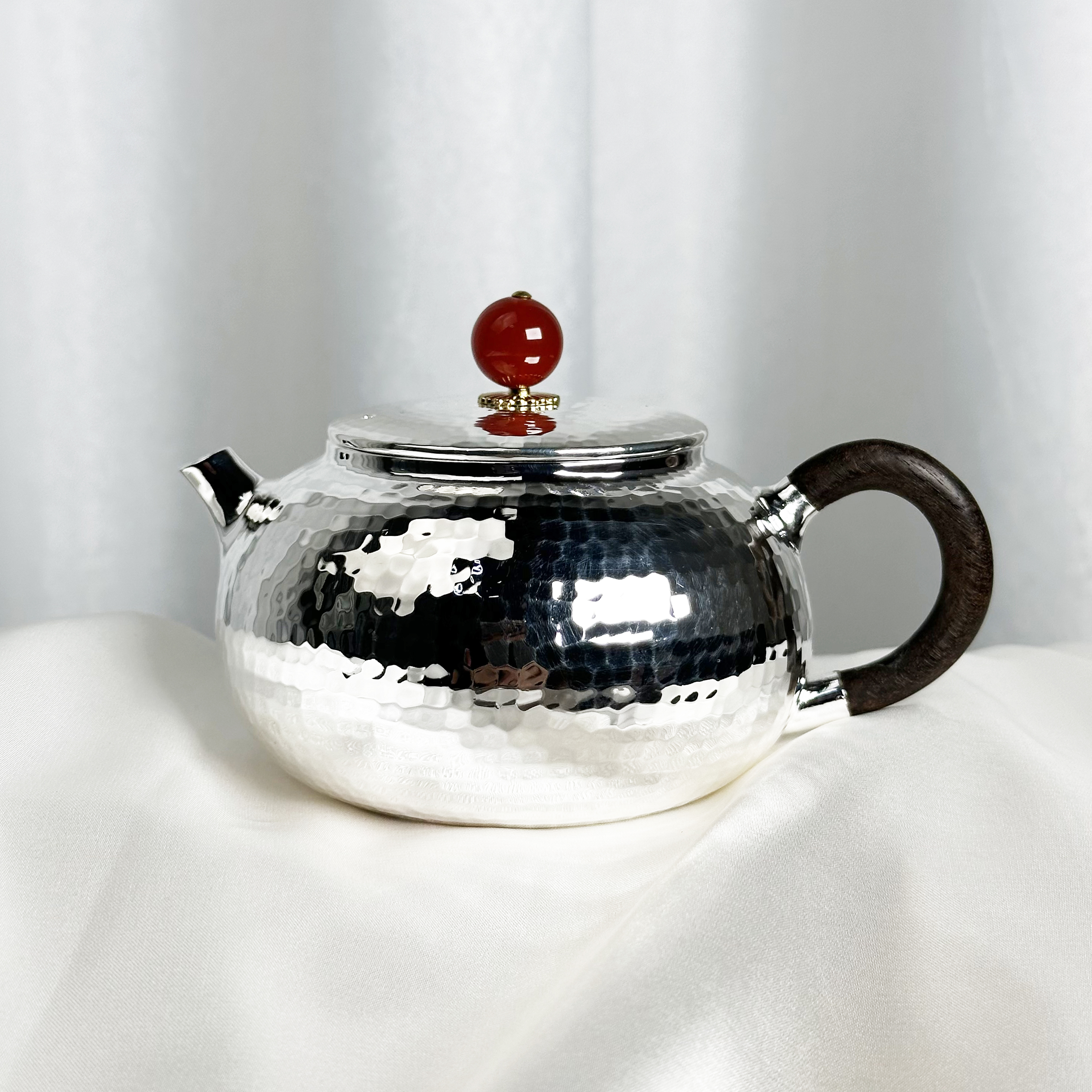 当代 清货-手工锤纹扁腹壶泡茶壶999