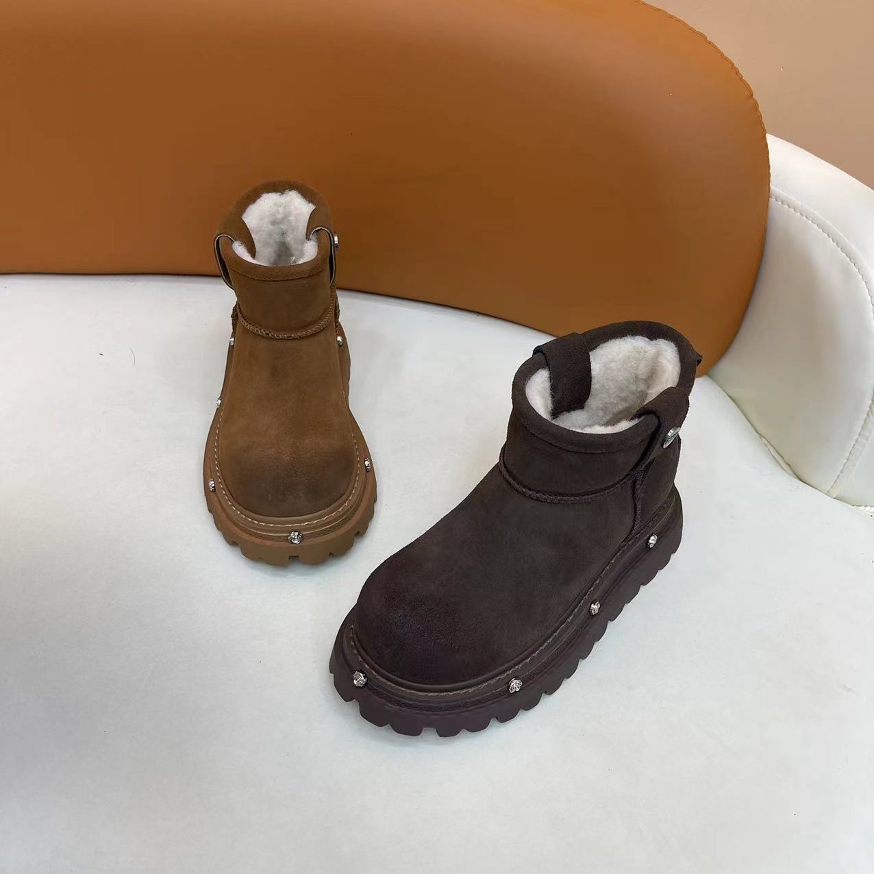 《唐宁街》时尚百搭【雪地靴】软底休闲加绒秋冬平底圆头厚底保暖