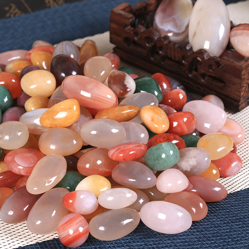 南京雨花石天然鱼缸造景石五彩石水培花盆栽鹅卵石小石头小彩碎石