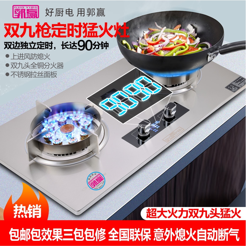 郭赢燃气灶天然气灶猛火灶加厚面板 热电偶熄保 九腔液化气灶