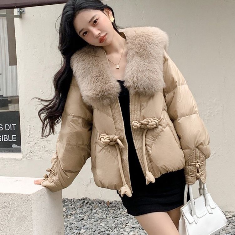 波司澄羽绒服欧货海宁皮草狐狸毛领白鹅绒羽绒服外套女韩版小个子