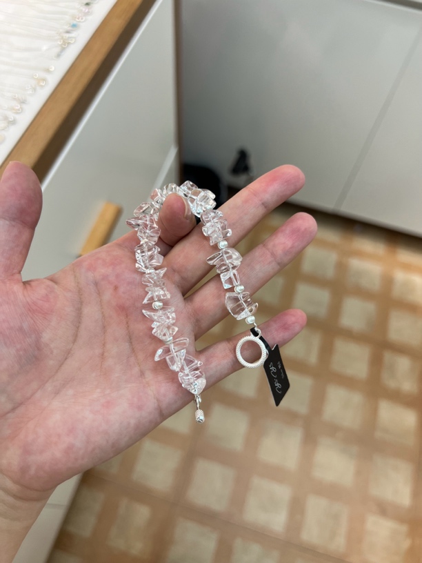 925银莫桑石手链 原创设计通用银色百搭法式黑色甜美气质小众