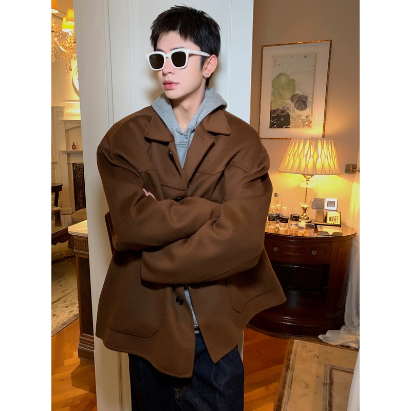 ESC MAN STUDIO/秋冬新品CHIC 既好看又舒服全毛面料休闲外套上衣