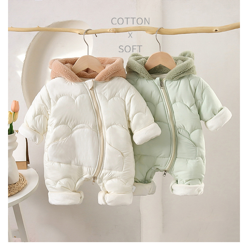 新生儿宝宝连体衣厚款棉服婴儿宝宝连体衣加厚外出服保暖冬季儿童
