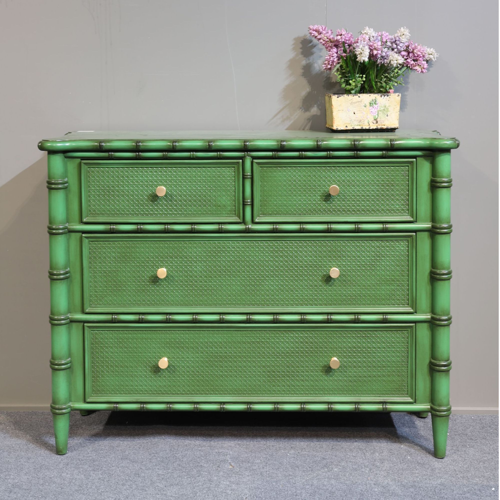 美式复古客厅简约大容量抽屉式玄关欧式木质竹节款四斗柜