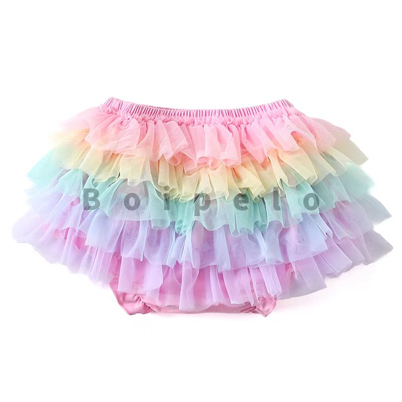 【彩虹】My first TUTU裙夏季网纱蓬蓬裙甜美女宝洋气短裤花苞裤
