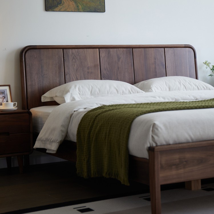 臻美ZM北美黑胡桃木实木主卧床