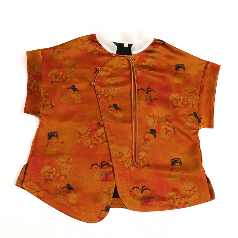 「夏至」丽古龙复古中国风手工原创夏季日常百搭短袖香云纱上衣