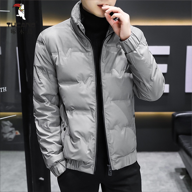 羽绒服男士2023新款爆款立领青年时尚防寒保暖冬季男短款加厚外套