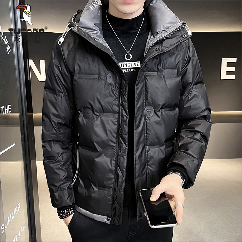 啄木鸟羽绒服男士休闲加厚保暖外套冬季新款青年潮流帅气羽绒轻薄