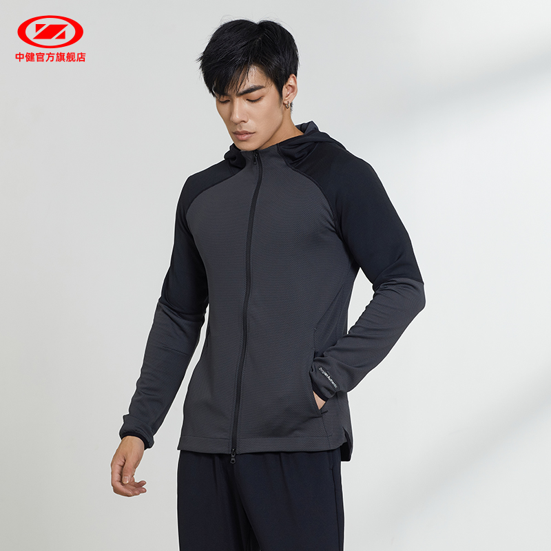 连帽针织外套男新款宽松休闲运动服健身跑步上衣C9001