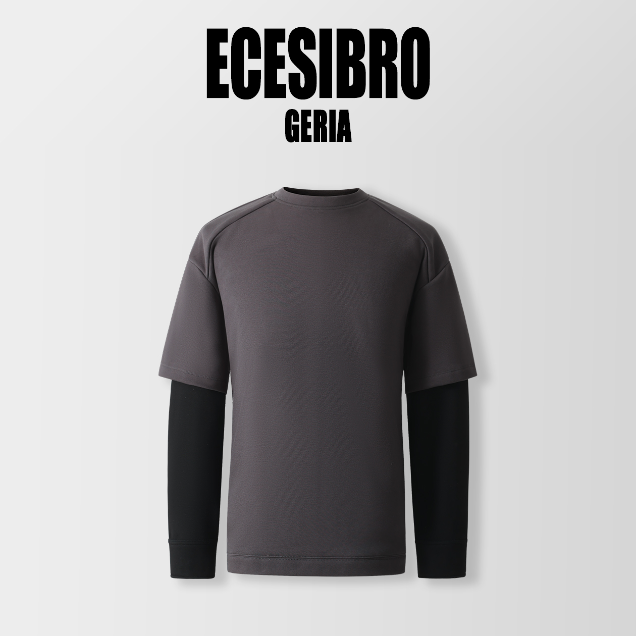 ECESIBRO GERIA【桑蚕丝加绒卫衣】秋冬休闲撞色假两件拼接卫衣03