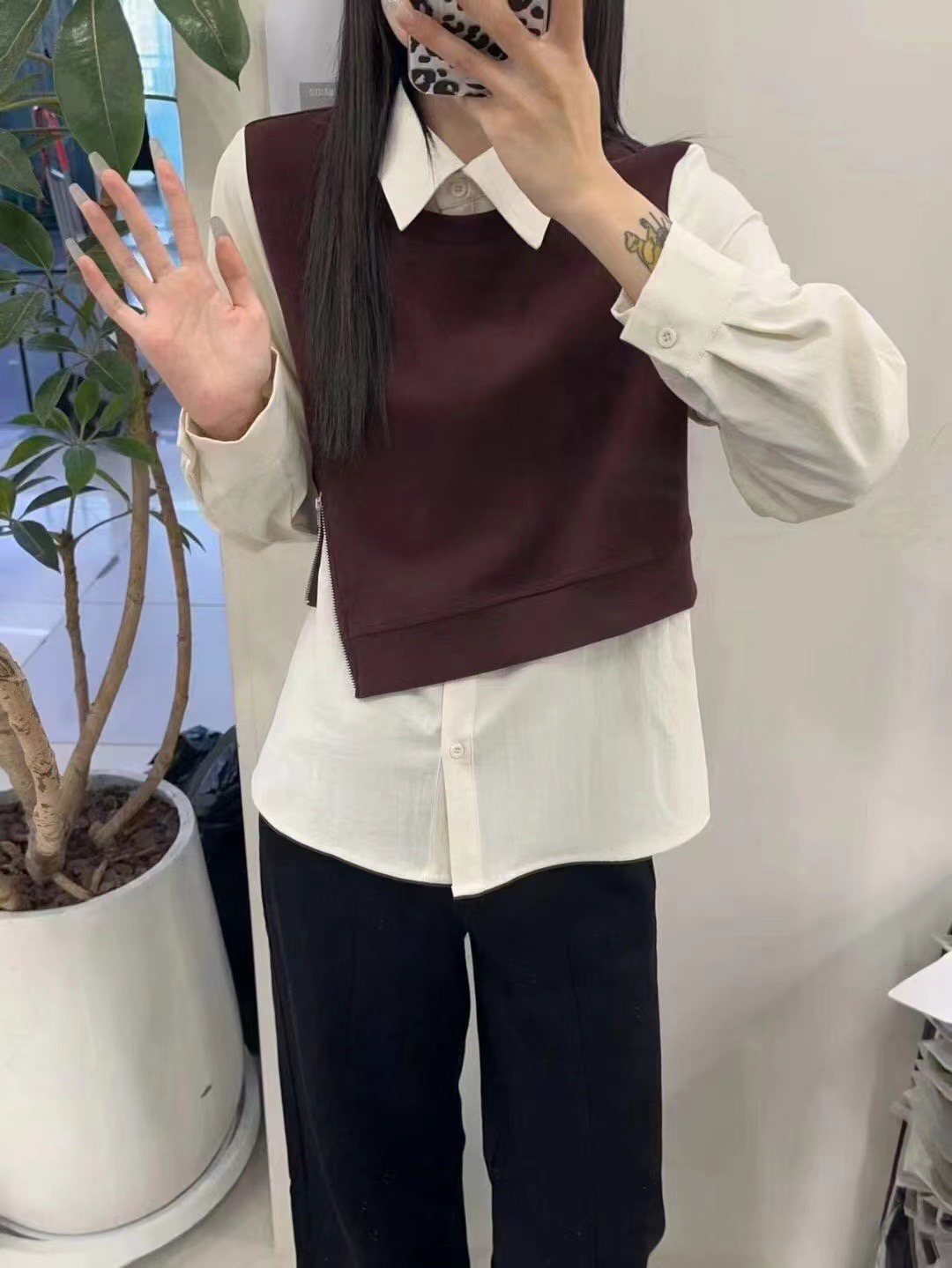 2024新款假两件衬衫2825