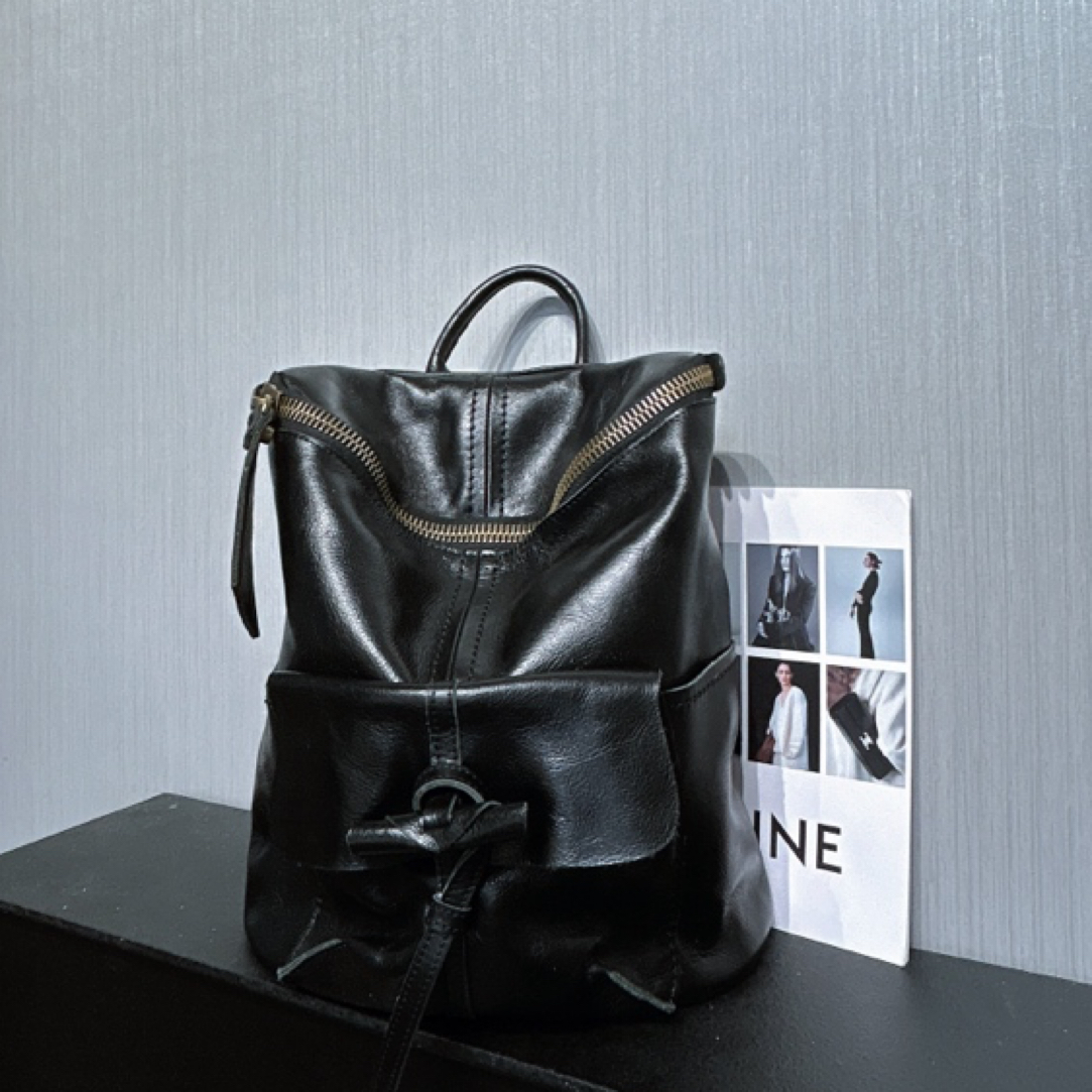 K568定制手工植鞣牛皮小众旅行背包双肩包