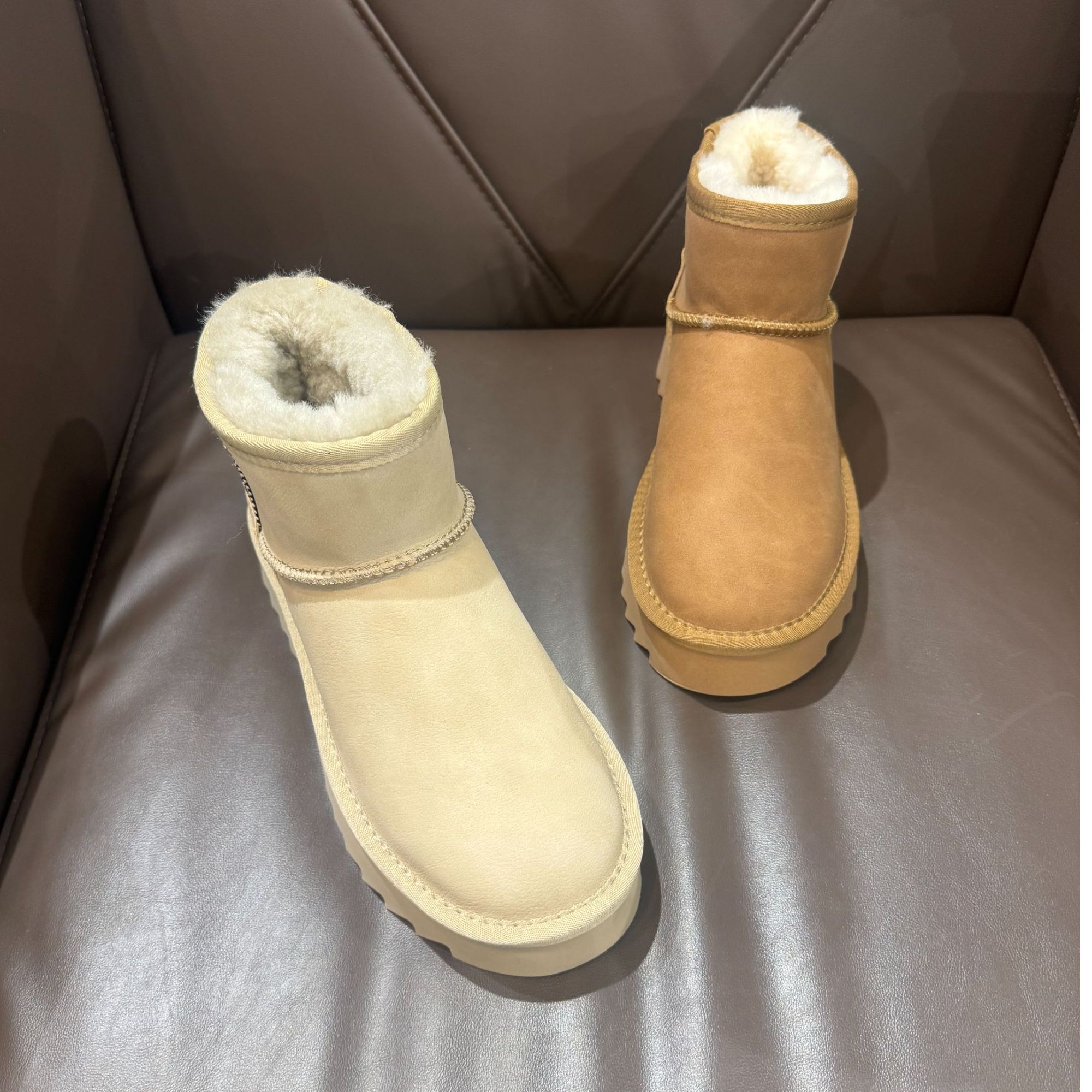 春天家品牌2024年冬季新款时尚厚底真皮真毛加厚防滑保暖雪地靴女