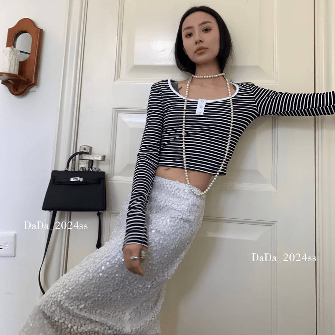 No退No换DaDa 条纹T恤9038