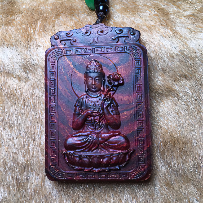 海南黄花梨 祥云头大势至菩萨马的守护神瘤疤海黄紫油梨文玩好物