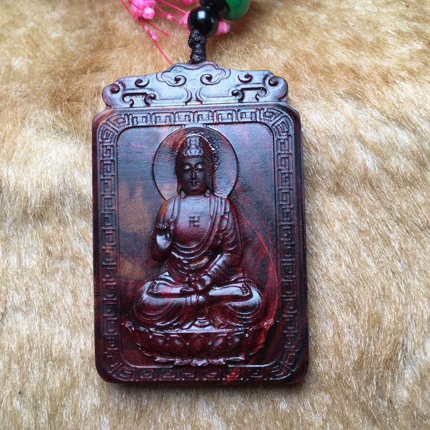 海南黄花梨 祥云头大日如来羊的守护神瘤疤海黄紫油梨老料