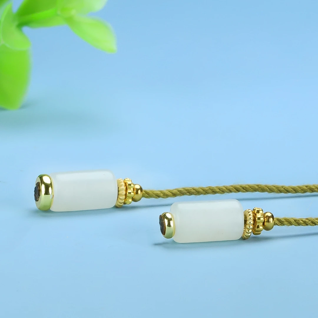 新疆和田玉弟子珠6mmx10mm文配饰108串串配饰