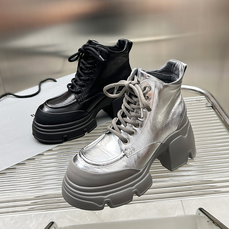 8018-1真皮厚底增高马丁靴女复古小众爆款休闲短靴