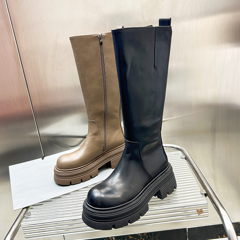 23838-1增高厚底骑士靴女真皮长筒靴不过膝瘦瘦高筒靴