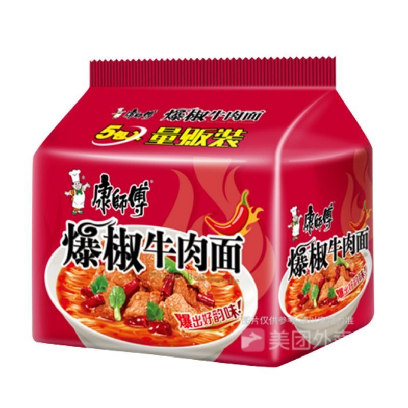 【康师傅】 爆椒牛肉面 102g*5袋/包