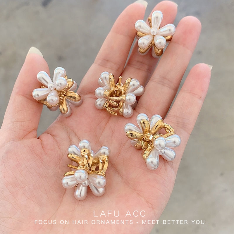 可爱ins花朵侧边少女边夹小巧抓夹清新百搭优雅编发小花简约时尚