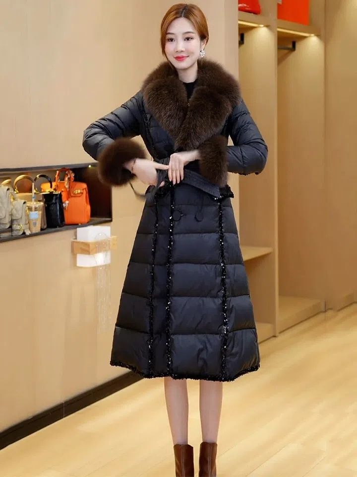 波司登高端女神范羽绒服服女2023冬季新款收腰显瘦气质保暖中长款