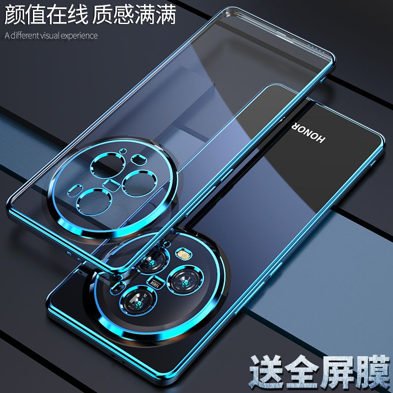 荣耀magic6电镀手机壳magic6pro新超薄全包镜头防摔透明硅胶软壳p