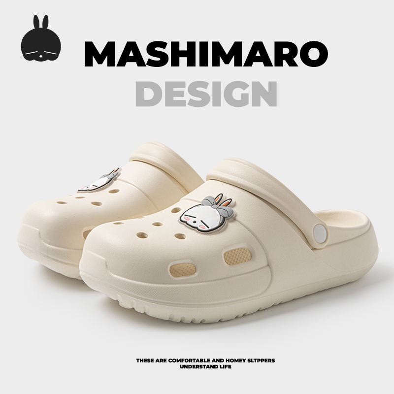 流氓兔高档次洞洞鞋正版女百搭厚底沙滩上班软底包头防滑凉鞋耐磨