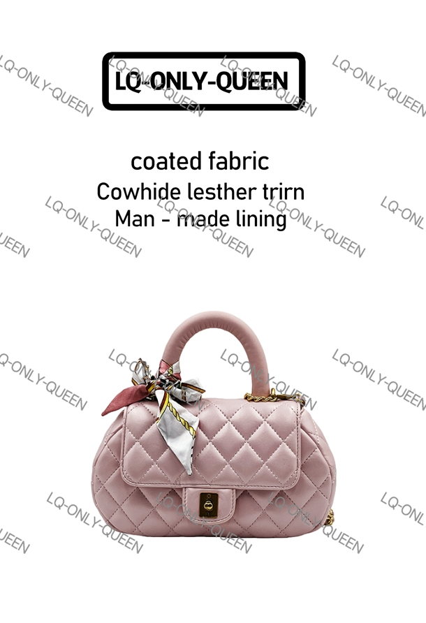 LQ-ONLY-QUEEN手工真皮女包手提小元宝粉色-TT