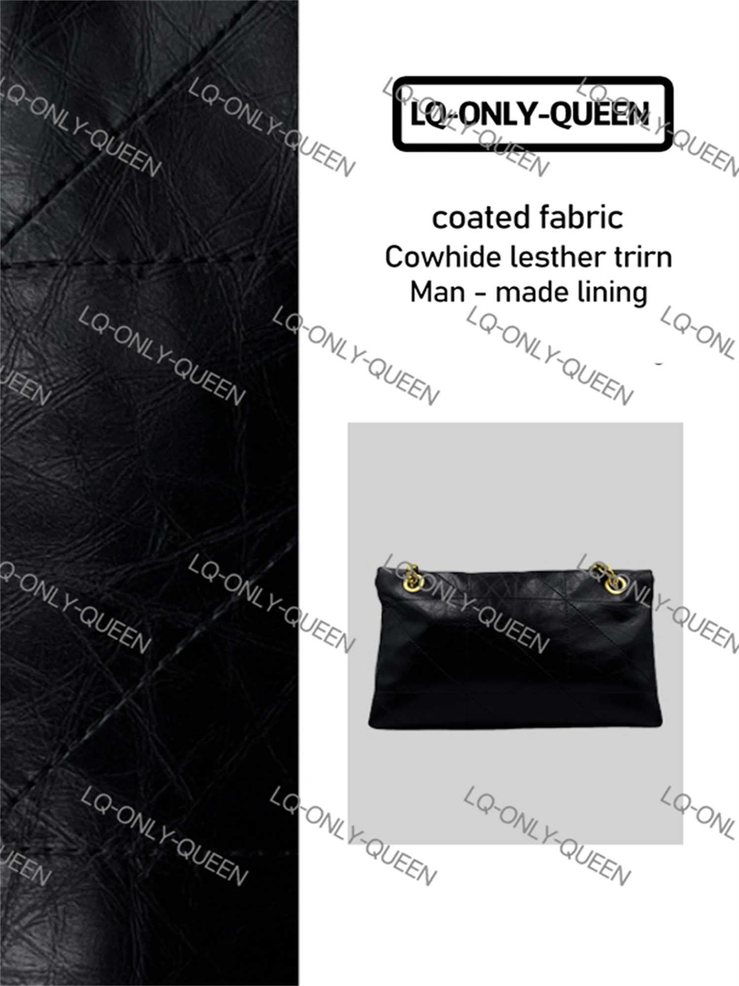 LQ-ONLY-QUEEN手工真皮女包1链条黑色