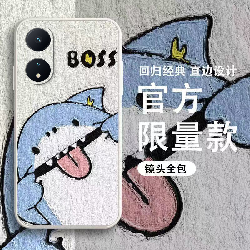 适用于OPPOa58手机壳直边全包鲨鱼硅胶软壳新款保护壳男款网红ins
