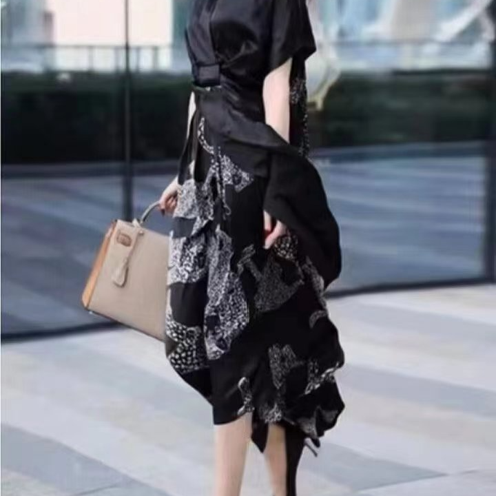 兜兜丫复古夏季服饰店气质中长款连衣裙裙子