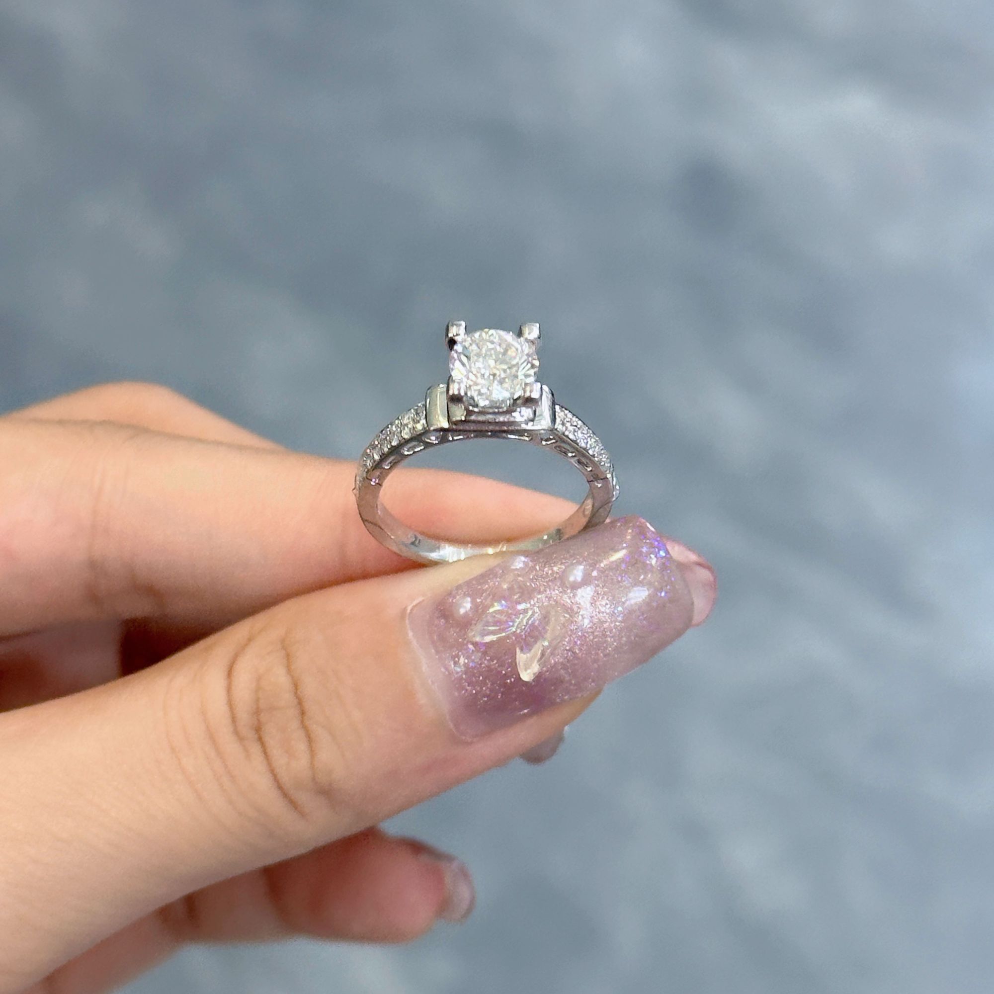 【合成/培育】铁塔四爪订婚求婚18k金培育钻石钻戒送女友送老婆