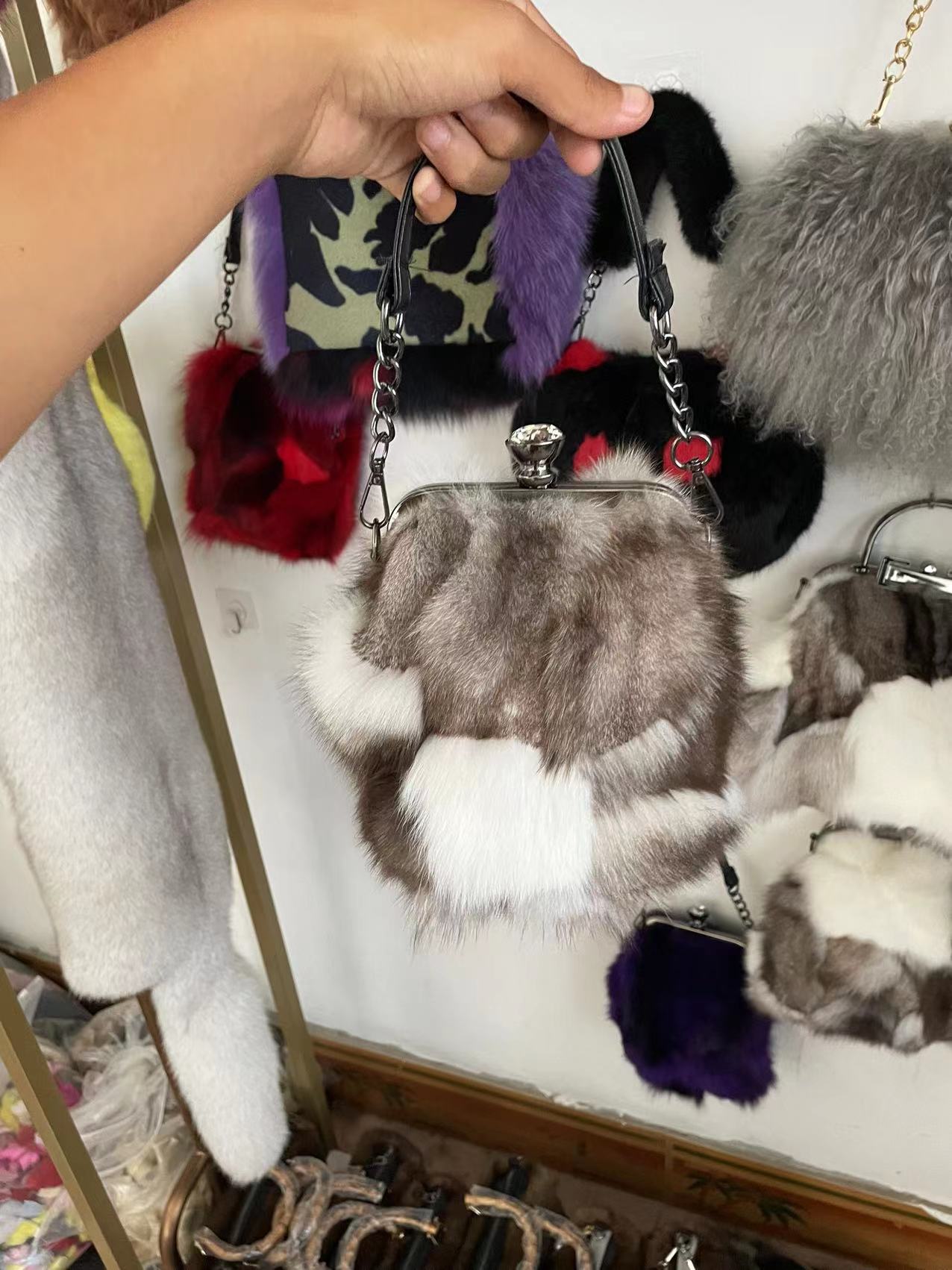 真皮真毛皮草包包狐狸毛 私拍不发货