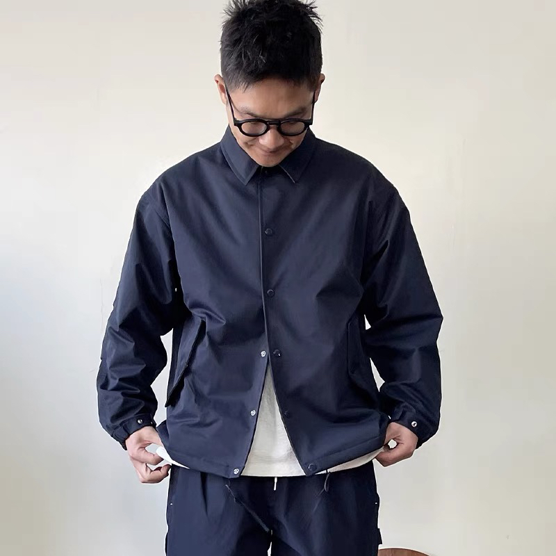 25AW秋装新日系紫标防风抗皱宽松廓形冲锋机能立领教练夹克男外套