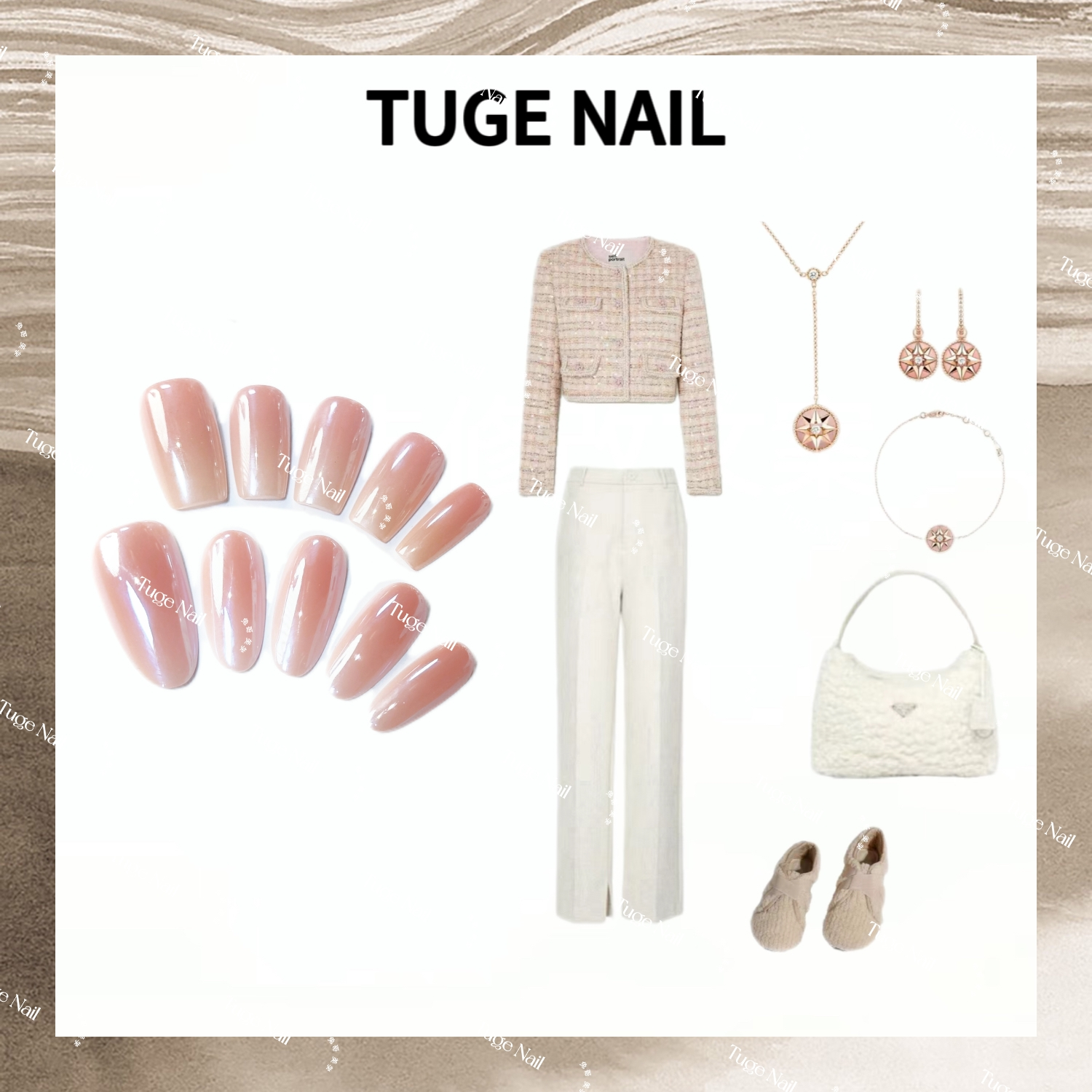 TugeNail“3000瓦”秋冬氛围感海莉同款设计师款穿戴甲诗诗专属