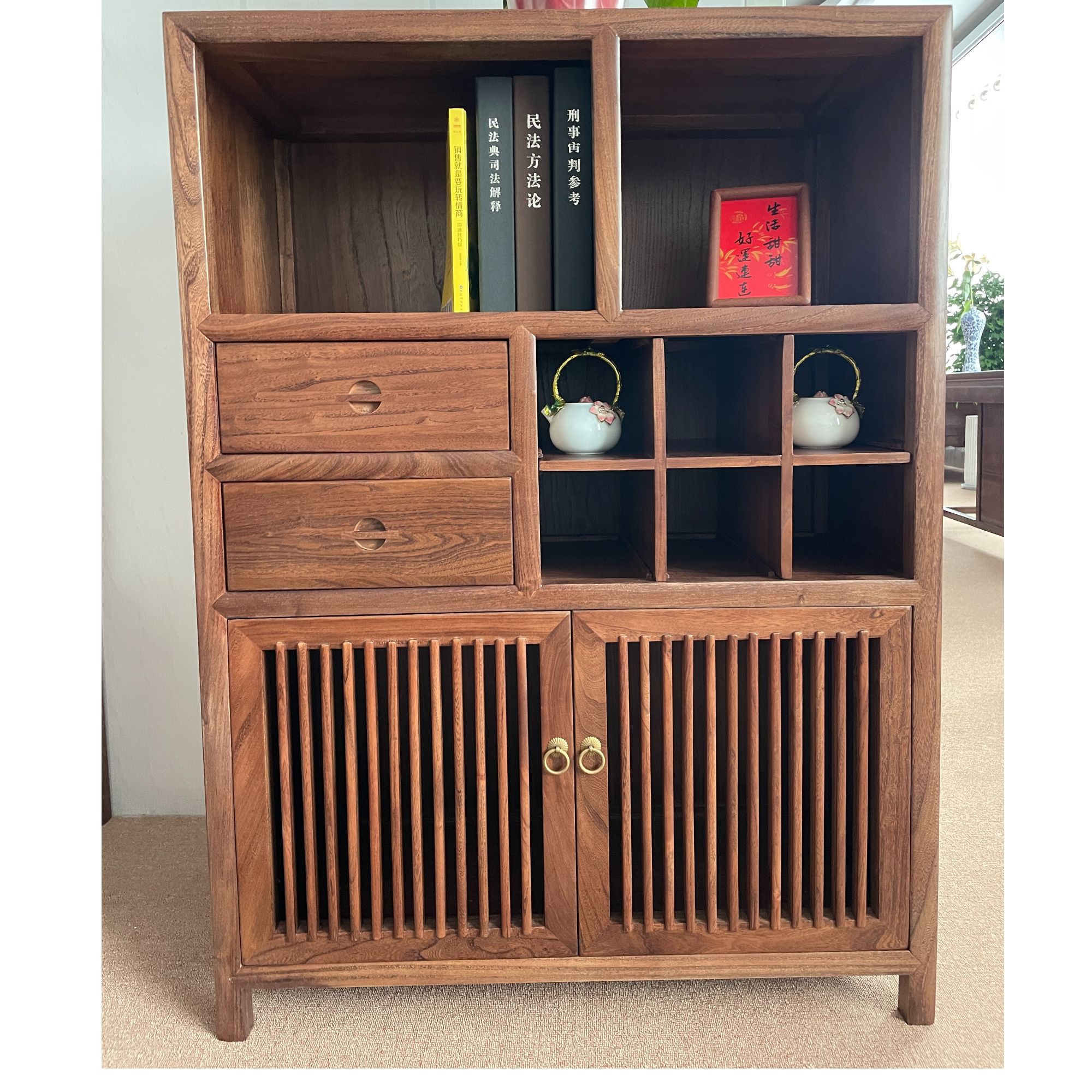 实木餐边柜立柜酒柜墙边柜禅意茶叶柜储物柜