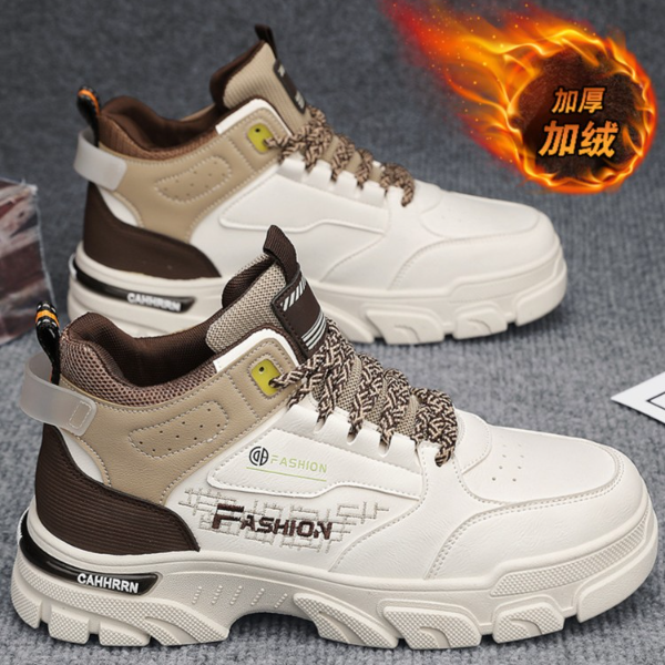 棉靴男款冬季2023新款厚底雪地靴男加绒加厚保暖防寒皮毛一体棉鞋