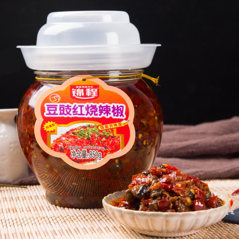 湖南特产锦程红烧辣椒平江豆豉辣椒红烧味香辣豆鼓下饭菜