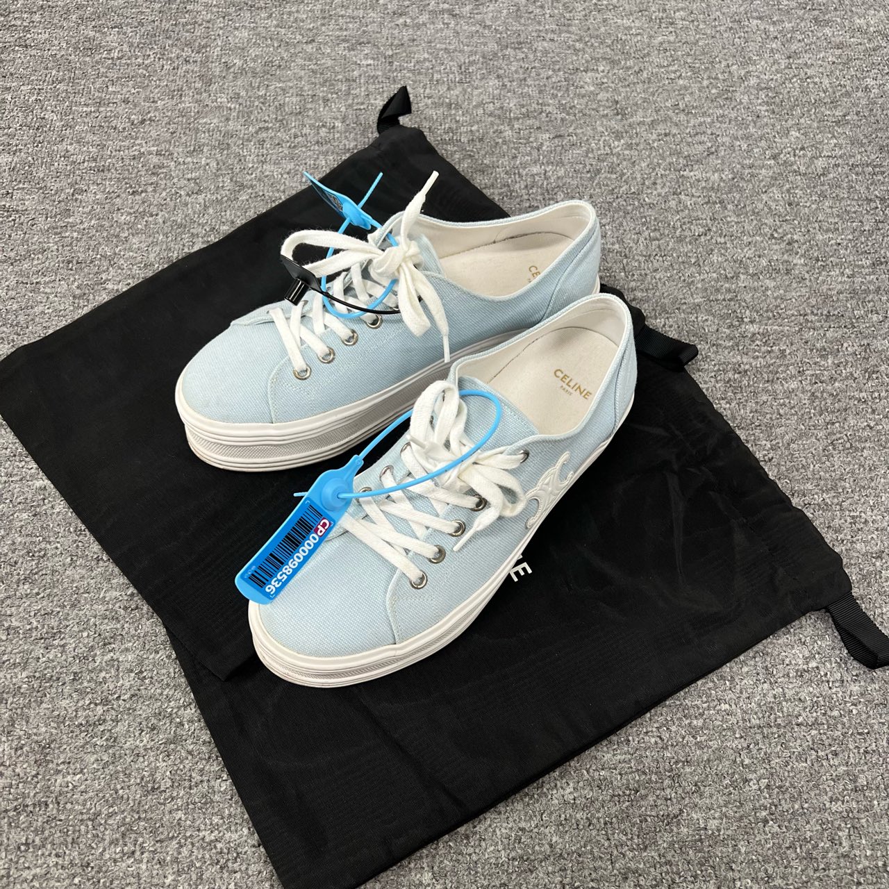 99新 AMIPARIS celine 厚底帆布鞋38码