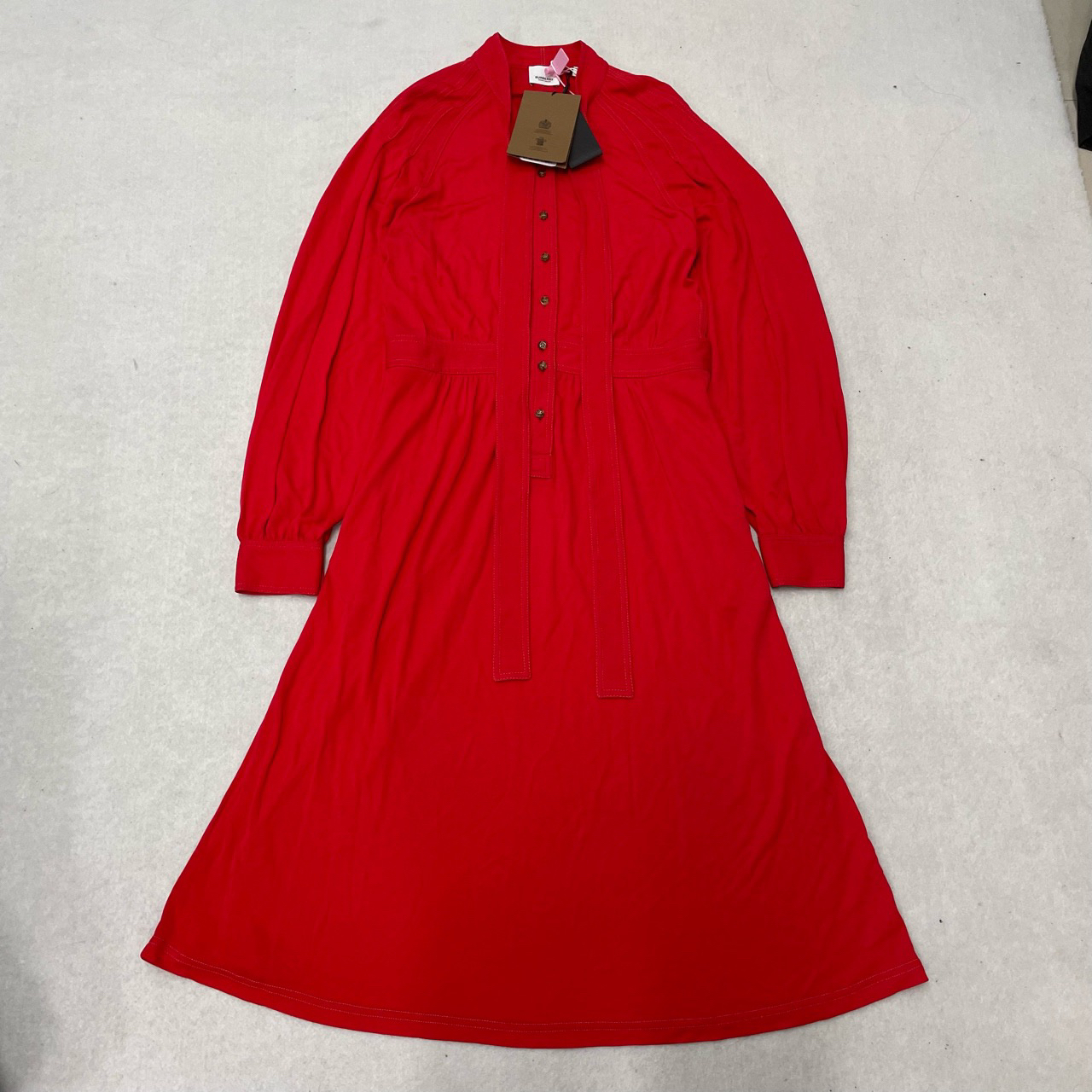 全新未使用  Burberry白标新款 红色连衣裙6619679