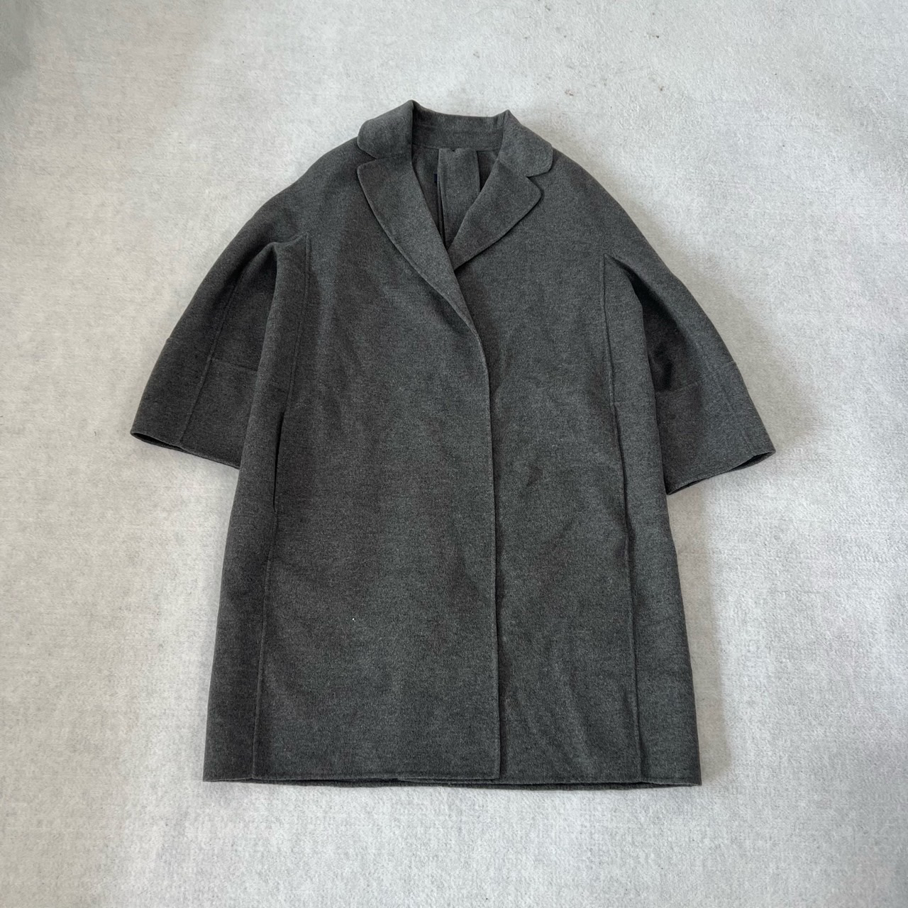 99新 MaxMara smaxmara 灰色羊毛大衣