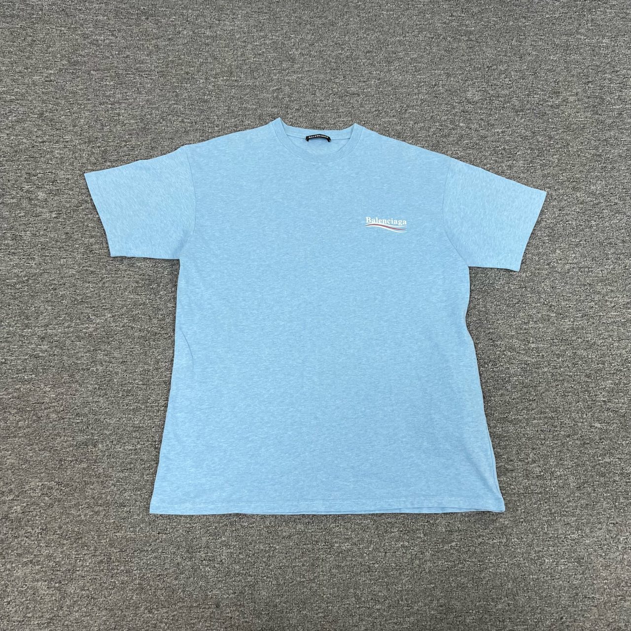 99新 Balenciaga/巴黎世家 巴黎世家蓝色可乐标短袖