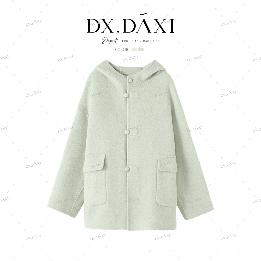 DX.DAXI【暮云心情】双面尼大衣韩系复古慵懒高级感大衣