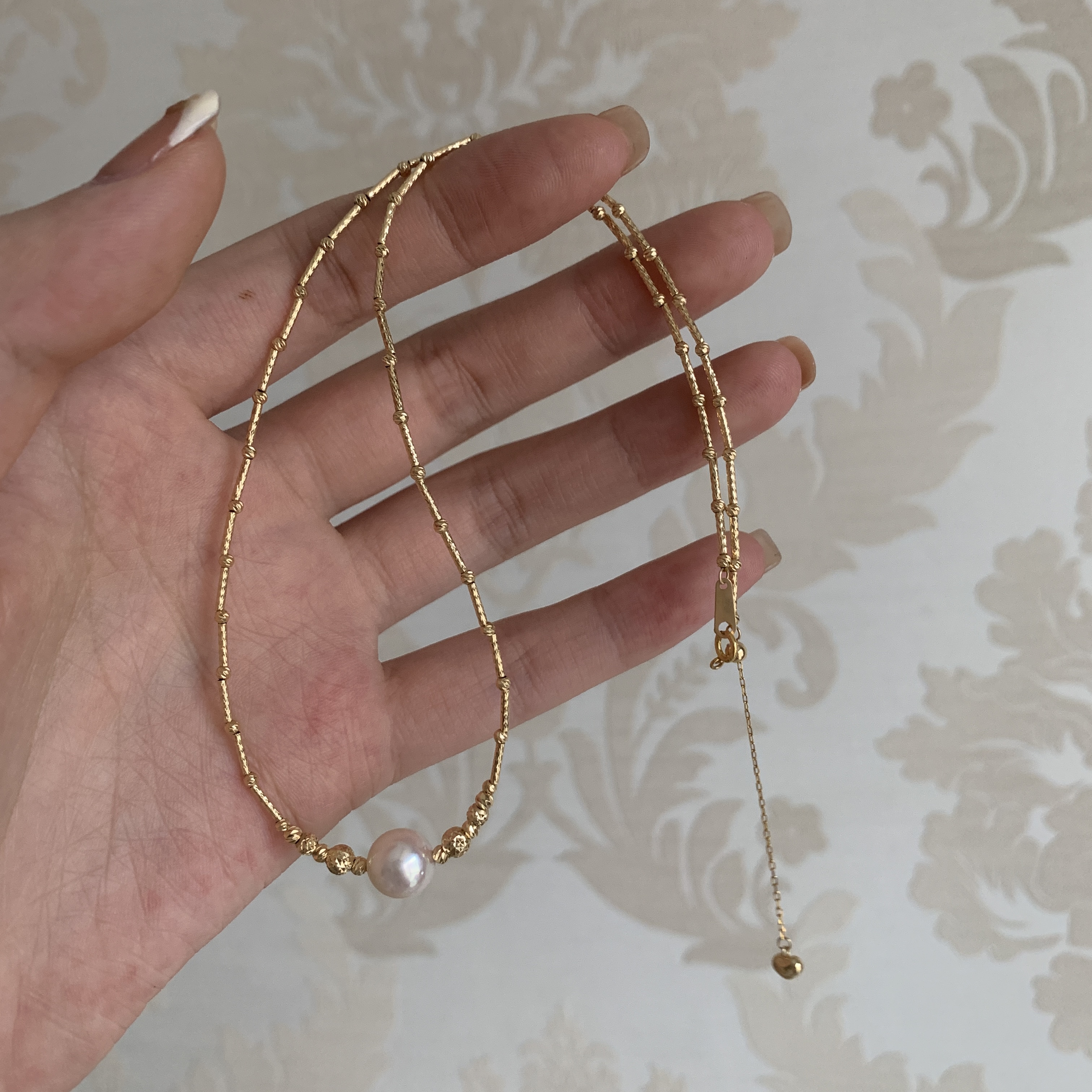 七分「雅韵」8.5-9mm极光正圆海水akoya设计感项链 闭眼入～复古小众