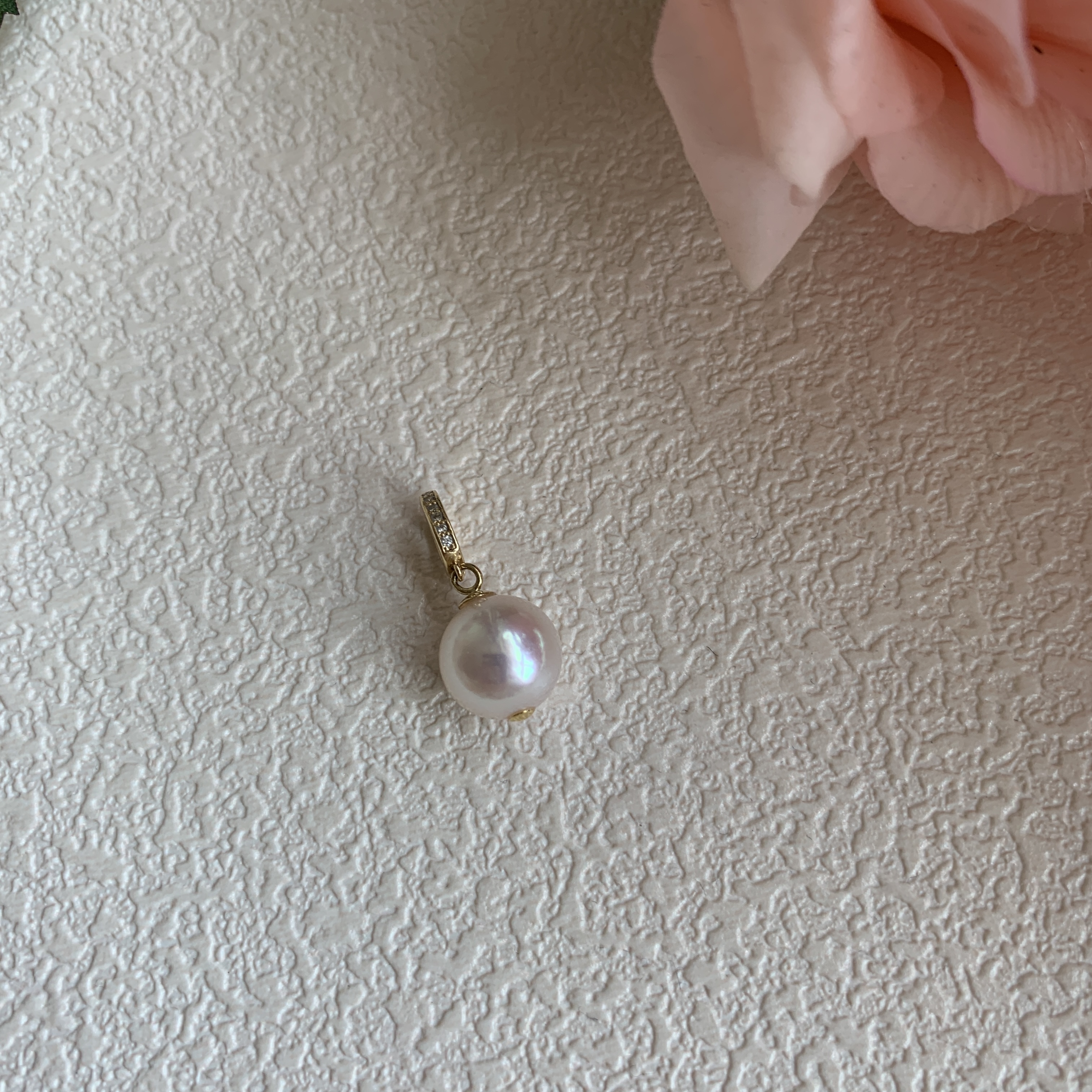 七分「绚烂」海水akoya珍珠9-9.5mm天女拆珠 18k金万能扣吊坠~百搭